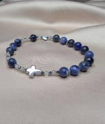 Bransoletka różaniec kamienie sodalit labradoryt prezent pamiątka 