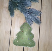 Zawieszka filcowa na choinkę, choinka zielona, święta