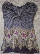 Ted Baker jedwabna bluzka na lato fioletowa żółta różM L 38 40 jedwab silk