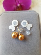 Kolczyki złote perły z mórz południowych perła South Sea certyfikat