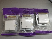 3 x wyłącznik, łącznik krzyżowy biały VENA firmy KOS