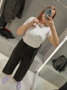 Czarne, luźne spodnie letnie, szerokie Stradivarius rozmiar M