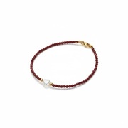 Bransoletka Koraliki Czerwień Biała Perła