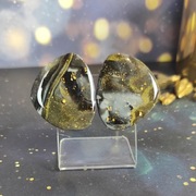 Czarno-złote,marmurki.Kolczyki duże sztyfty