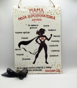 Dyplom z serii "Mama moja Superbohaterka". Prezent na Dzień Matki.