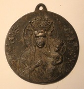 MATKA BOSKA z DZIECIĄTKIEM - STARY MEDAL, MEDALIK Z PRZYWIESZKĄ - DUŻY