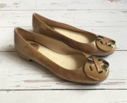 Złote Damskie Lakierkowe Baleriny 7mil Luxury Brand Skóra 37 Nowe 549 zł !