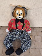 Stara  duża kolekcjonerska figurka Klaun na huśtawce/60cm