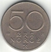 Norwegia 50 ore 1976 - 22 mm - nr 3