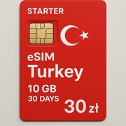 Karta eSIM Internet Roaming Turcja 10GB