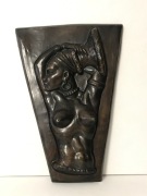 Kobieta płaskorzeźba odlew gipsowy vintage