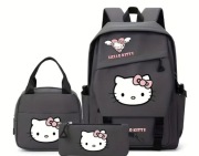 Zestaw komplet 3 cz plecak piórnik śniadaniówka hello Kitty szary