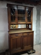 Kredensik z oszkloną górą i lustrem