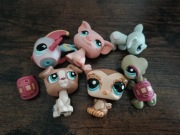 LPS littlest pet shop zestaw 6 szt piesek sowa świnka rybka chomik