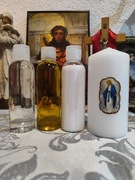 Egzorcyzmowana świeczka, woda, sól i oliwa zestaw