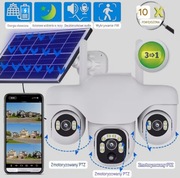 Kamera WIFI 3 Obiektywy 15MP Obrotowa IP66 Solarna