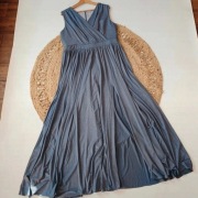 Suknia sukienka sza 48 4xl brokatowa błyszcząca maxi rozcięcie na sylwestra