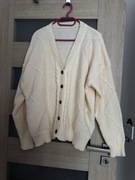 NOWY Kremowy beżowy sweter damski kardigan na guziki 48 / 4XL