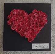 Kartka walentynkowa ręcznie robiona  serce walentynki