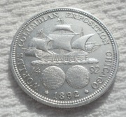 USA USD 1/2 $ dolara dollar 1892 KM#117 Światowa Wystawa Kolumbijska Srebro