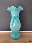 Wazon Słuczan Orkusz Tarnowiec falbanka z kokardą turkus