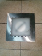 Lampa mieszkaniowa wewnętrzna srebrna obwódka metalowa (szklany klosz)