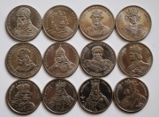 Polska, komplet 12 monet - Poczet Królów Polskich