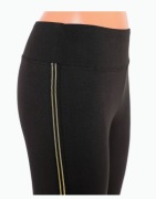 Legginsy damskie MORAJ czarne ze złotym paskiem, S/M, z wysokim stanem