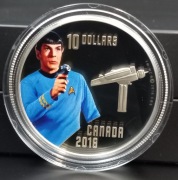 STAR TREK*50thANNIVERSARY!*SPOCK*$10 FINE SILVER PROOF COIN/UNIKAT3