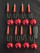 Lampki choinkowe bez kabla, pilot światełka na baterie bombki  vintage prl 