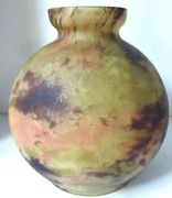 DUŻY wazon Art Deco pate de verre w stylu Muller Freres Art Deco