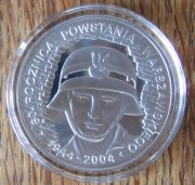10 zł 60 Rocznica Powstania Warszawskiego 2004 srebro