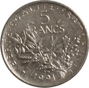 Francja 5 franków z 1991 roku - OBEJ. MOJĄ OFERTĘ