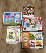 Zestaw 5x puzzle 2+ 3+ Peppa, Bing, Dinozaury, Zwierzęta na wsi i w lesie