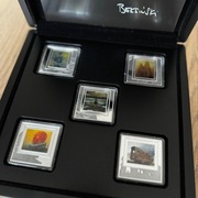 Zestaw monet Beksiński: Postać, Baletnica, Hamlet, Katedra i Tramwaj + etui