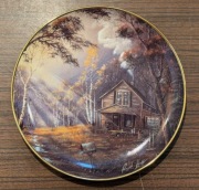 FRANKLIN MINT Talerz ozdobny porcelanowy WIDOK las domek