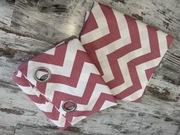 Zasłona gruba zygzaki kółka biało-różowa zestaw 2 szt