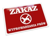 METALOWA tabliczka zakaz wyprowadzania psów 30x20 teren prywatny