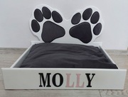 Legowisko drewniane z imieniem dla psa rozmiar M