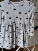 Sukienka jasno szary groszki 110r.