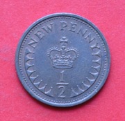 Half Penny   1974  r -     Anglia     Korona    stan !!