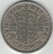 Wielka Brytania 1/2 Half crown pół korony 1949 - 32,3 mm