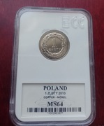 Moneta 1 zł złoty 2010, grading ECC, MS64