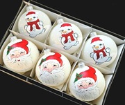 Bombki choinkowe okragłe malowane bańki ozdoby na choinkę retro wzory 