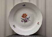 Miśnia ogromna patera z reliefem, złoconym randem 32cm stan idealny Meissen