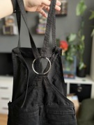 Jeansowe dżinsowe ogrodniczki czarne xs cropp 