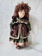 Duża 60 cm kolekcjonerska wiktoriańska porcelanowa lalka z porcelany