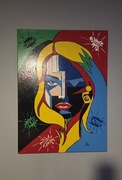 Recznie malowany obraz pop art akryl