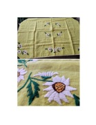 vintage ludowy  Obrus serweta bieżnik szarotki rękodzieło ręcznie haft