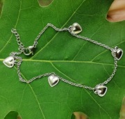 Bransoletka na nogę serca stal nierdzewna